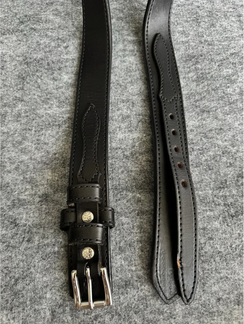 Hanks Belts Black Leather Belt Size 50 USA Made Heavy Duty 100 Year Belt